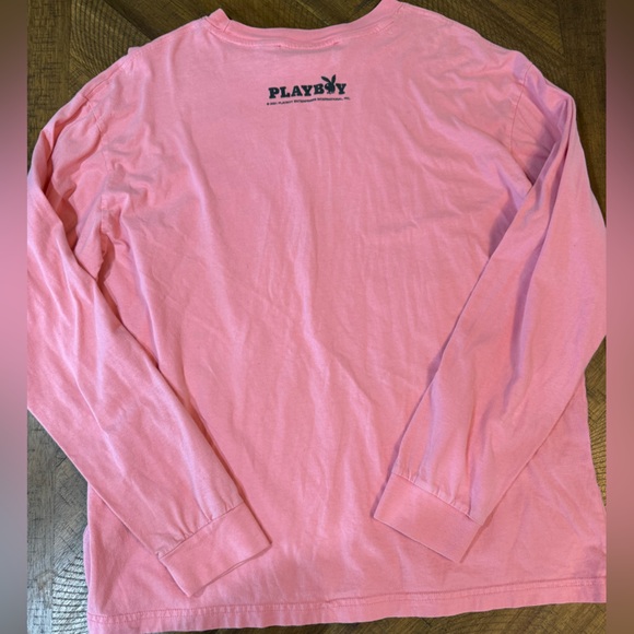 Playboy Men’s Pink Crew Neck Y2K Long Sleeve Tee Shirt Size Large - Picture 3 of 8